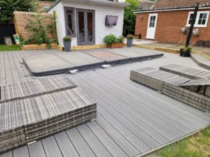 Composite Decking surrounding a Hot tub